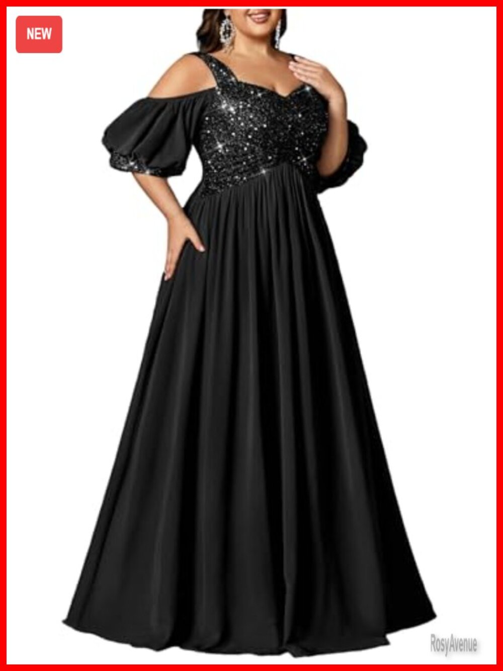 Sequin Off Shoulder Maxi Dress Plus Size Formal Wedding Guest Prom Gown